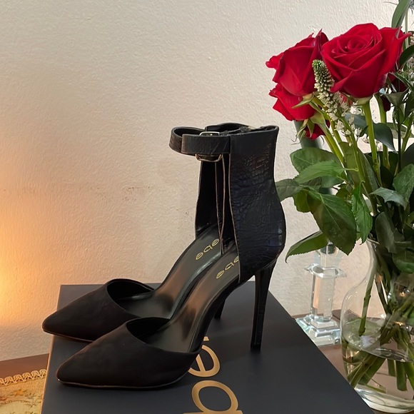 NWT Bebe Taliya black Pointy heels size 35 - Picture 6 of 10